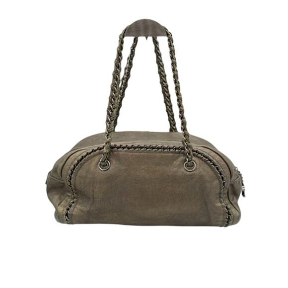 Chanel Goatskin Luxe Ligne Bowling Bag* Bronze Metallic*COA *sticker in tact - Picture 8 of 16